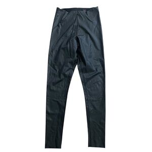 Commando Faux Leather Leggings Pants Black Size Large Stretch NEW